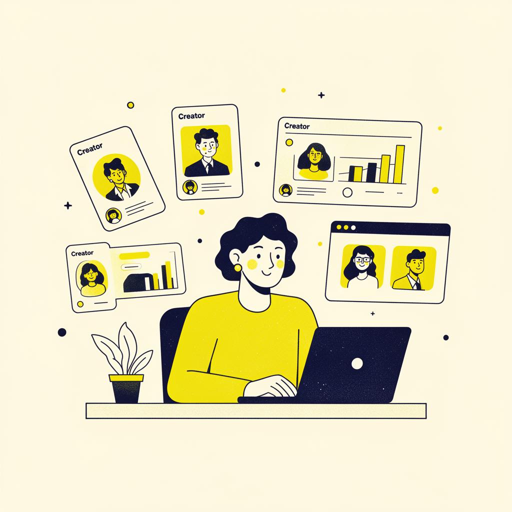 Brand marketer reviewing creator profiles